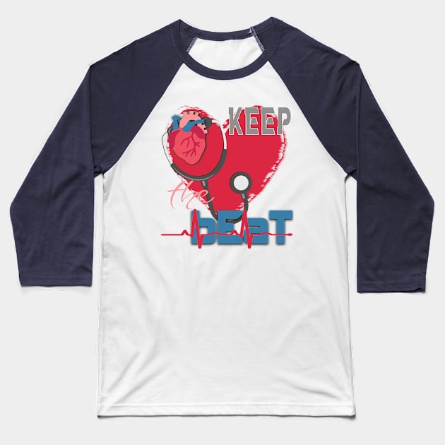 Heart disease awareness month Baseball T-Shirt by TeeText